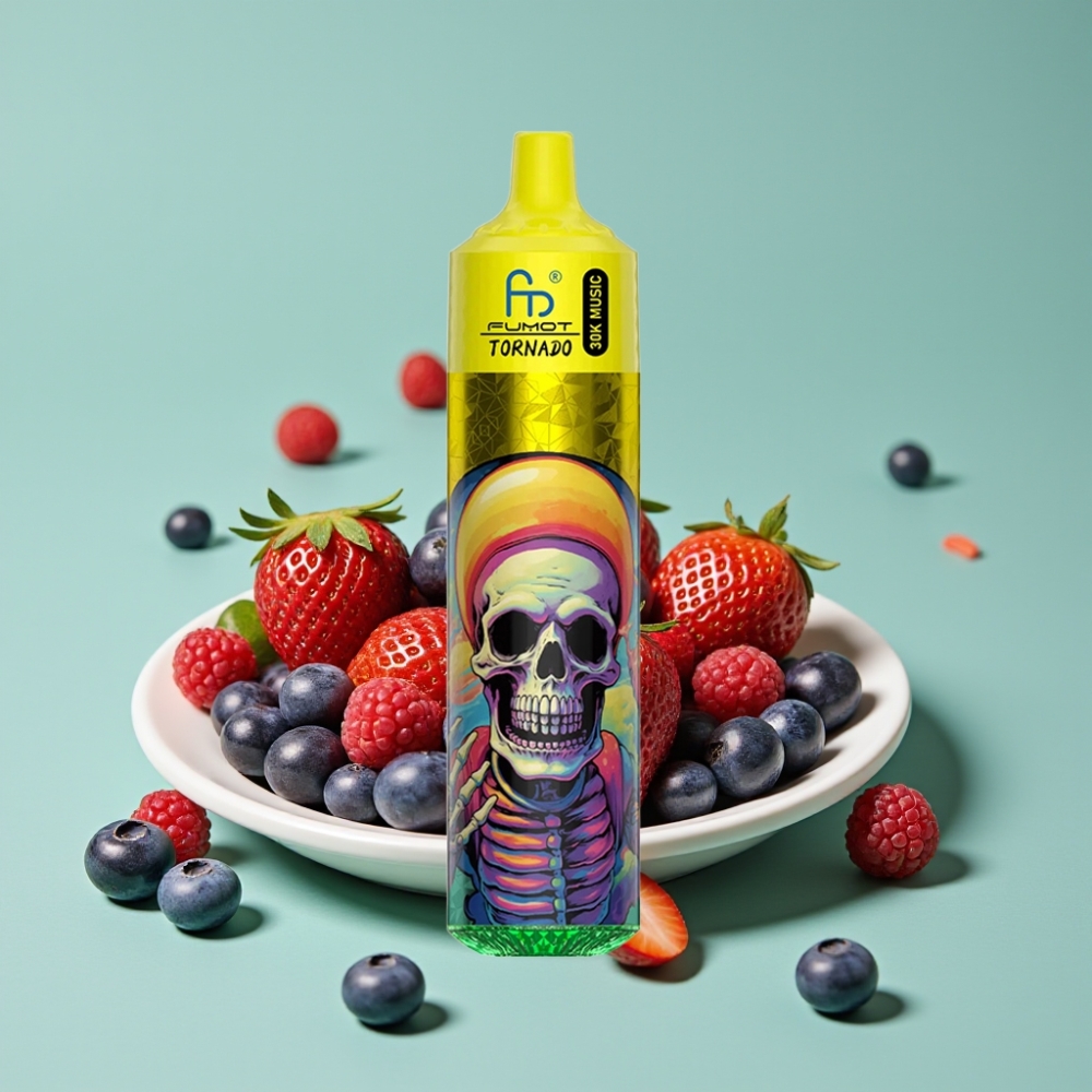 Fumot RandM Tornado 30000 Puff 30mL Çilek Böğürtlen Ahududu LED Ekran