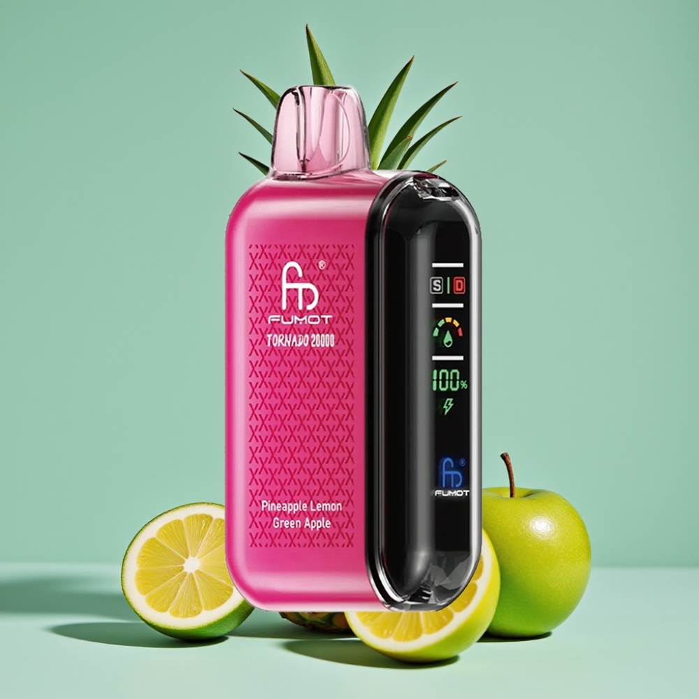 Fumot Tornado 20000 Puff Dual Mesh Coil 20ml Ananas Limon Yeşil Elma