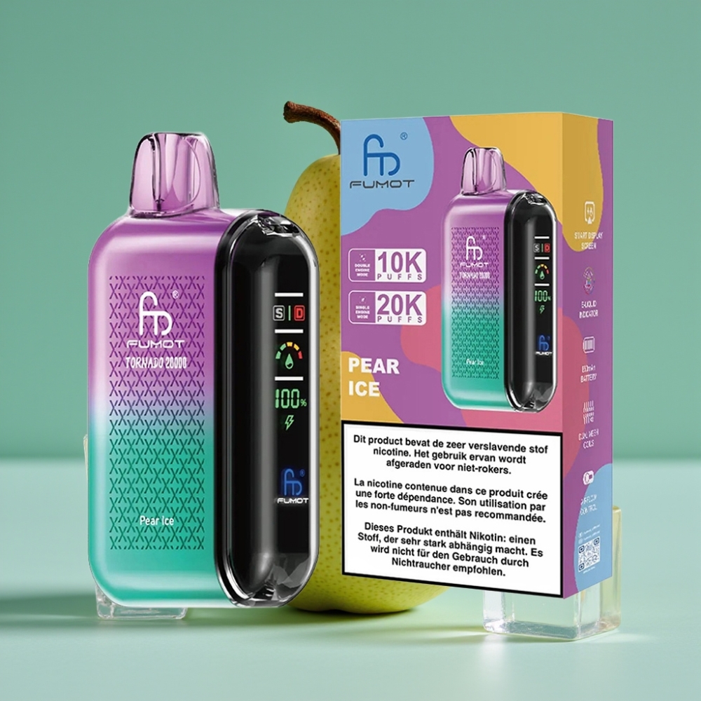 Fumot Tornado 20000 Puff Dual Mesh Coil 20ml Armut Buz vape Türkiye toptan