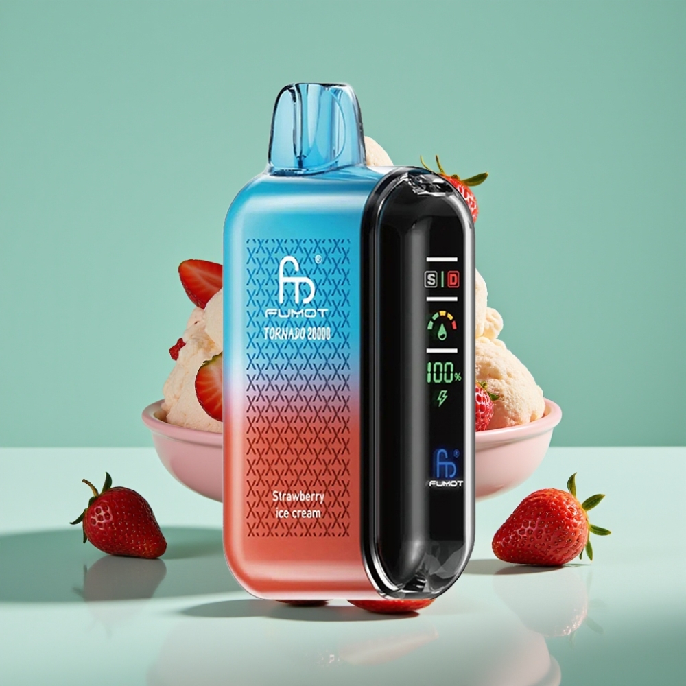 Fumot Tornado 20000 Puff Dual Mesh Coil 20ml Çilekli Dondurma