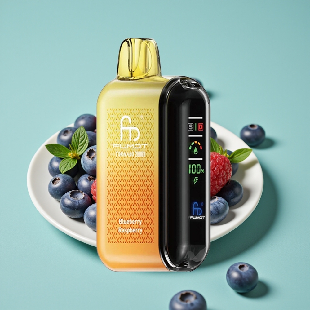 Fumot Tornado 20000 Puff Dual Mesh Coil Akıllı Ekran Yaban Mersini Ahududu