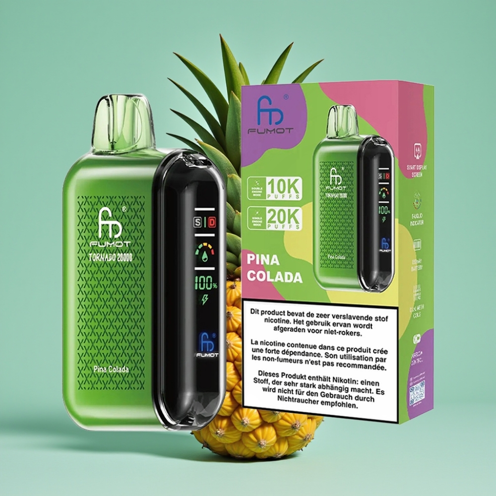 Fumot Tornado 20000 Puff Çift Mesh Bobin 20ml Ananas Kolada