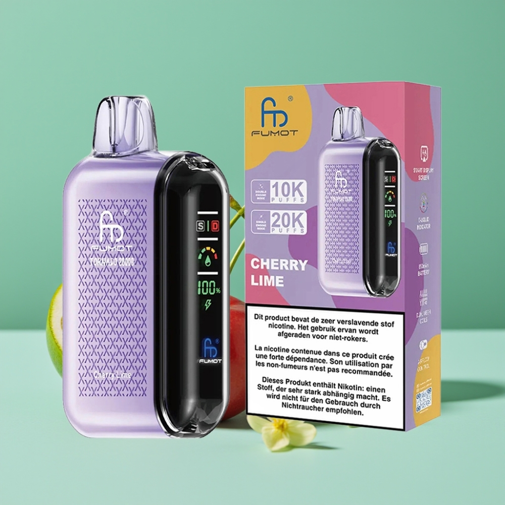 Fumot Tornado 20000 Puff Çift Mesh Bobin 20ml Vişne-Lima