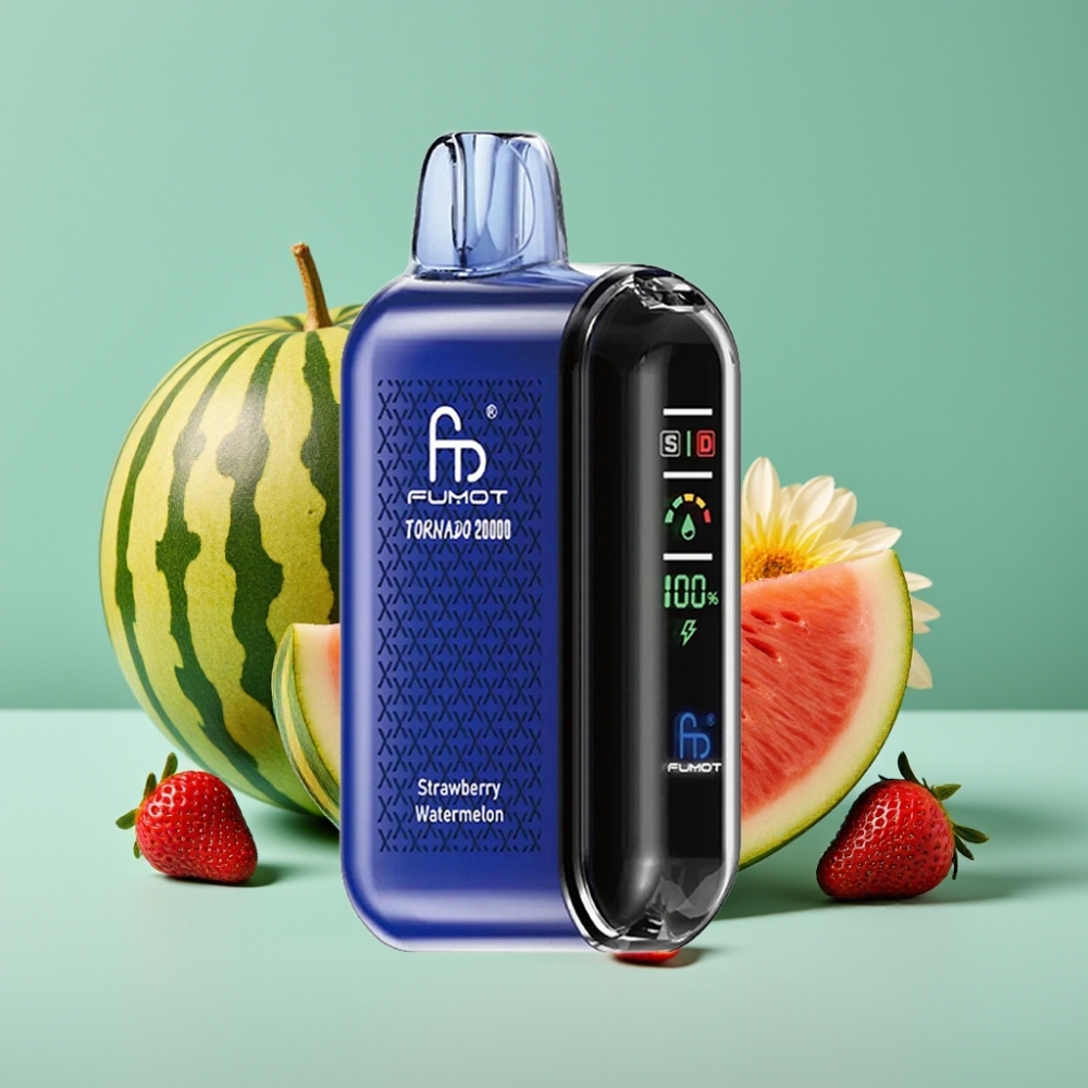 Fumot Tornado 20000 Puff Çilek Karpuz Dual Mesh Coil Akıllı Ekran