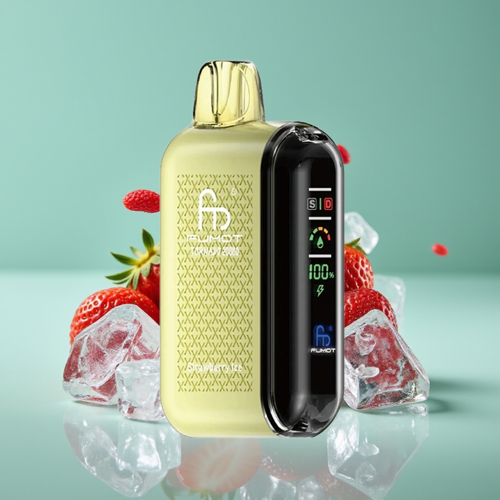 Fumot Tornado 20000 Puffs Çilek Buz Dual Mesh Coil Akıllı Ekran