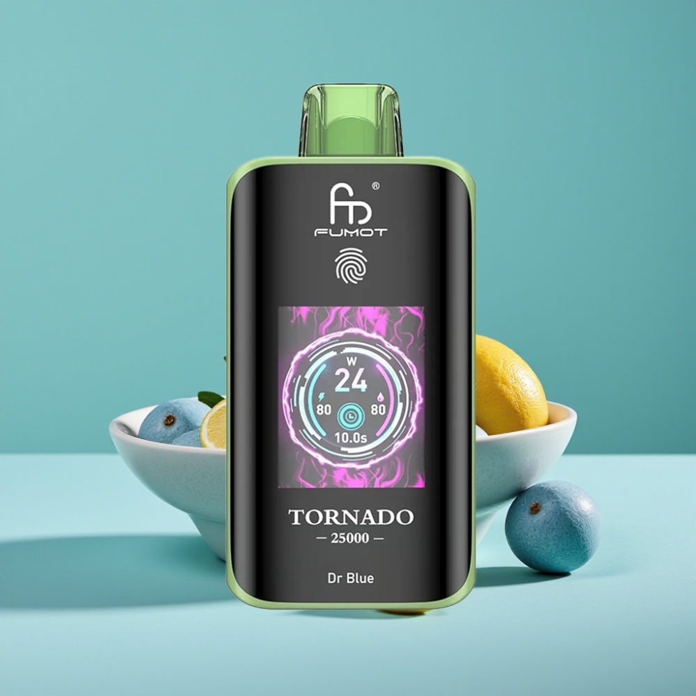 Fumot Tornado 25000 Puff HD Ekran 700mAh Şarj Edilebilir Dr Mavi