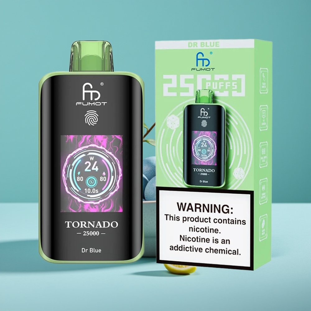 Fumot Tornado 25000 Puff HD Ekran 700mAh Şarj Edilebilir Dr Mavi