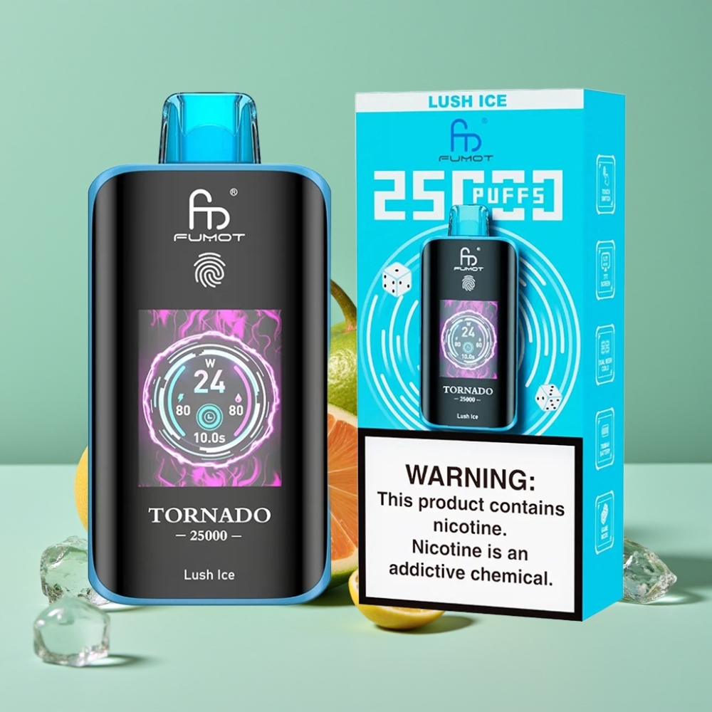 Fumot Tornado 25000 Puff HD Ekran 700mAh Şarjlı 20ml Ferah Buz Aromalı