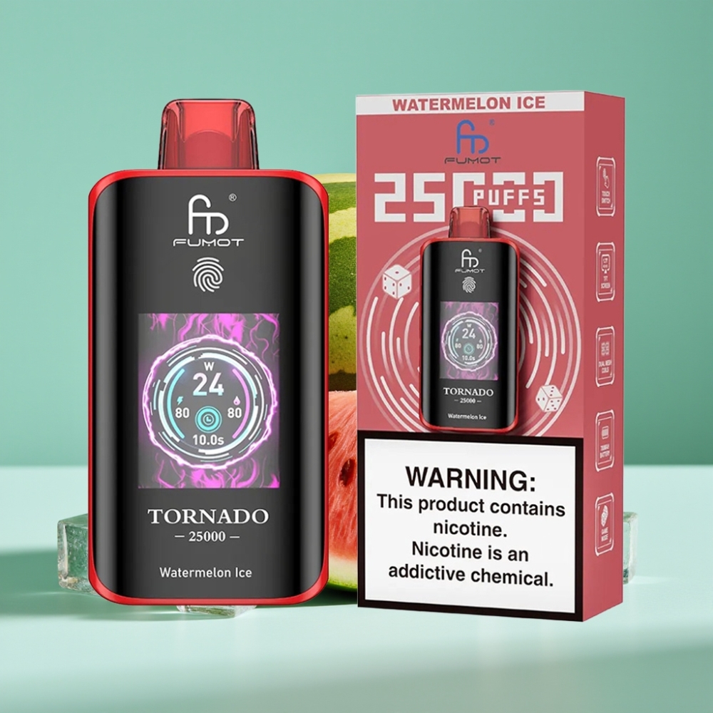 Fumot Tornado 25000 Puff HD Ekran 700mAh Şarjlı Karpuz Buz Aromalı