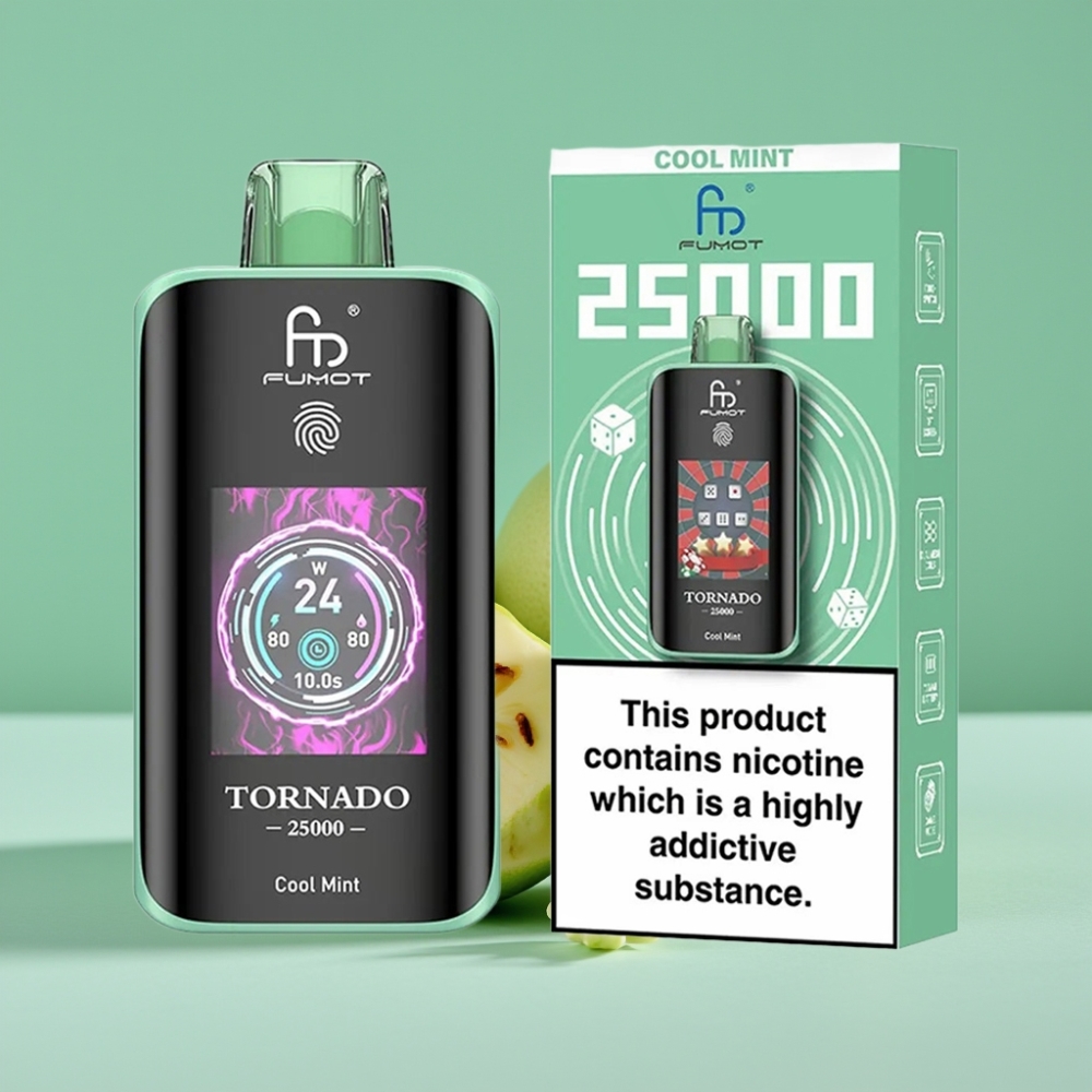 Fumot Tornado 25000 Puff HD Ekran 700mAh Şarjlı Serin Nane