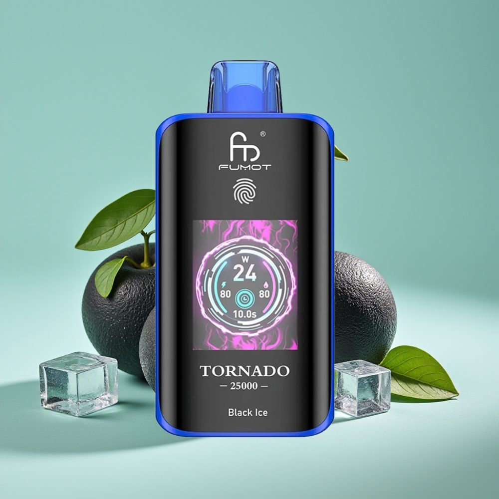 Fumot Tornado 25000 Puff HD Ekran 700mAh Şarjlı Siyah Buz