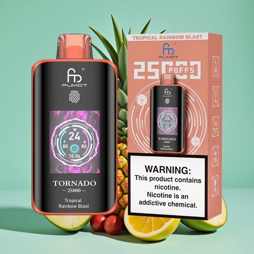 Fumot Tornado 25000 Puff HD Ekran 700mAh Şarjlı Tropik Gökkuşağı Patlaması