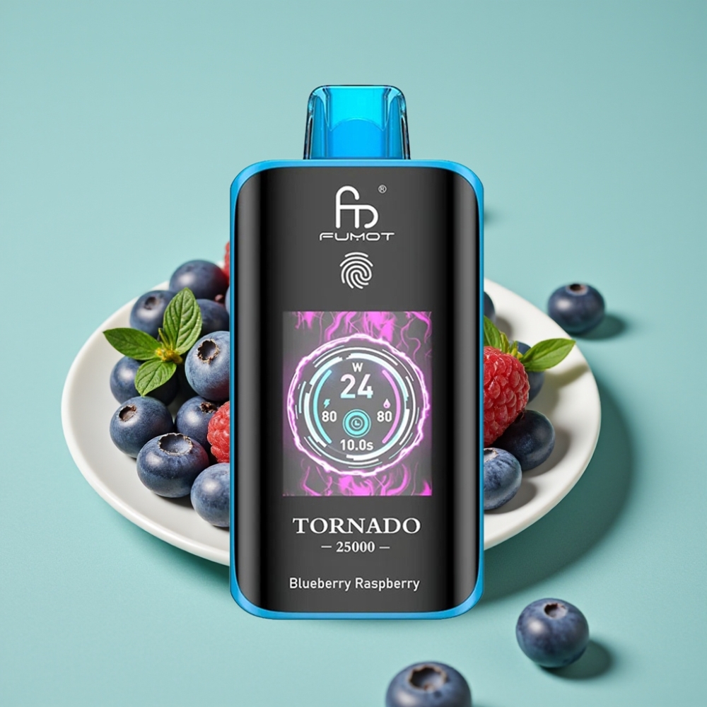 Fumot Tornado 25000 Puff HD Ekran 700mAh Şarjlı Type-C Ahududu Böğürtlen