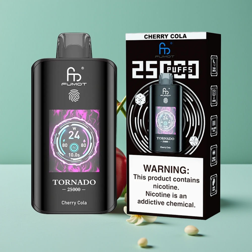Fumot Tornado 25000 Puff HD Ekran 700mAh Şarjlı Vişne Kola Aromalı