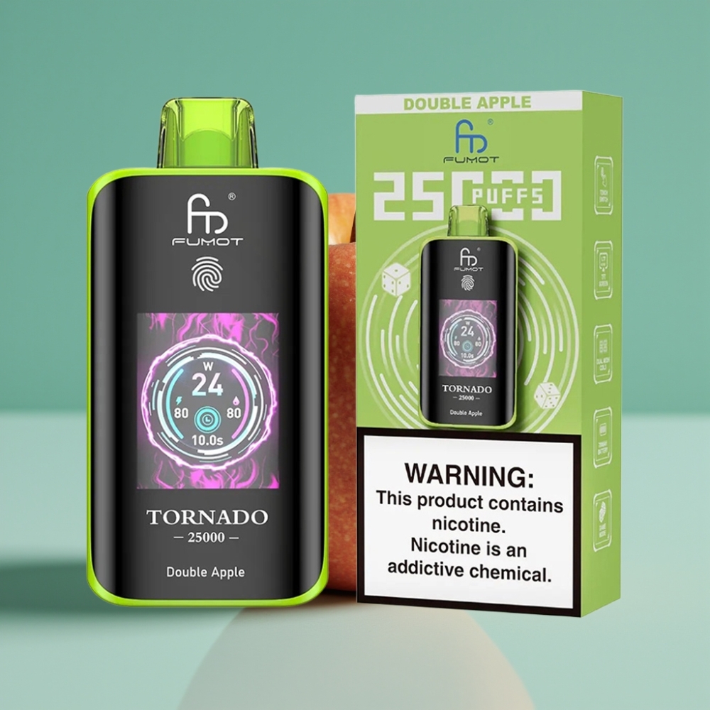 Fumot Tornado 25000 Puff HD Ekran 700mAh Şarjlı Çift Elma Aromalı