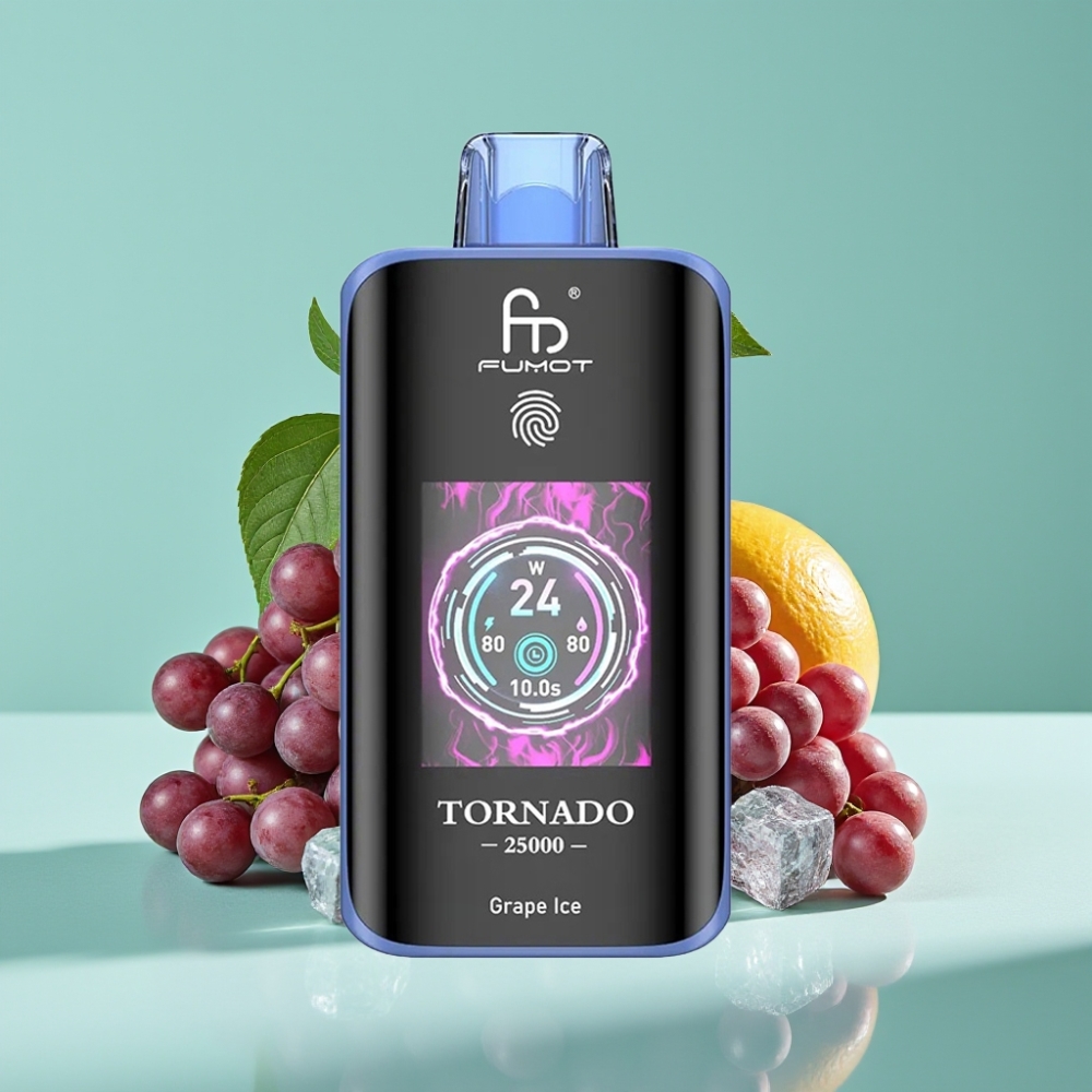 Fumot Tornado 25000 Puff HD Ekran 700mAh Şarjlı Üzüm Buz Aromalı