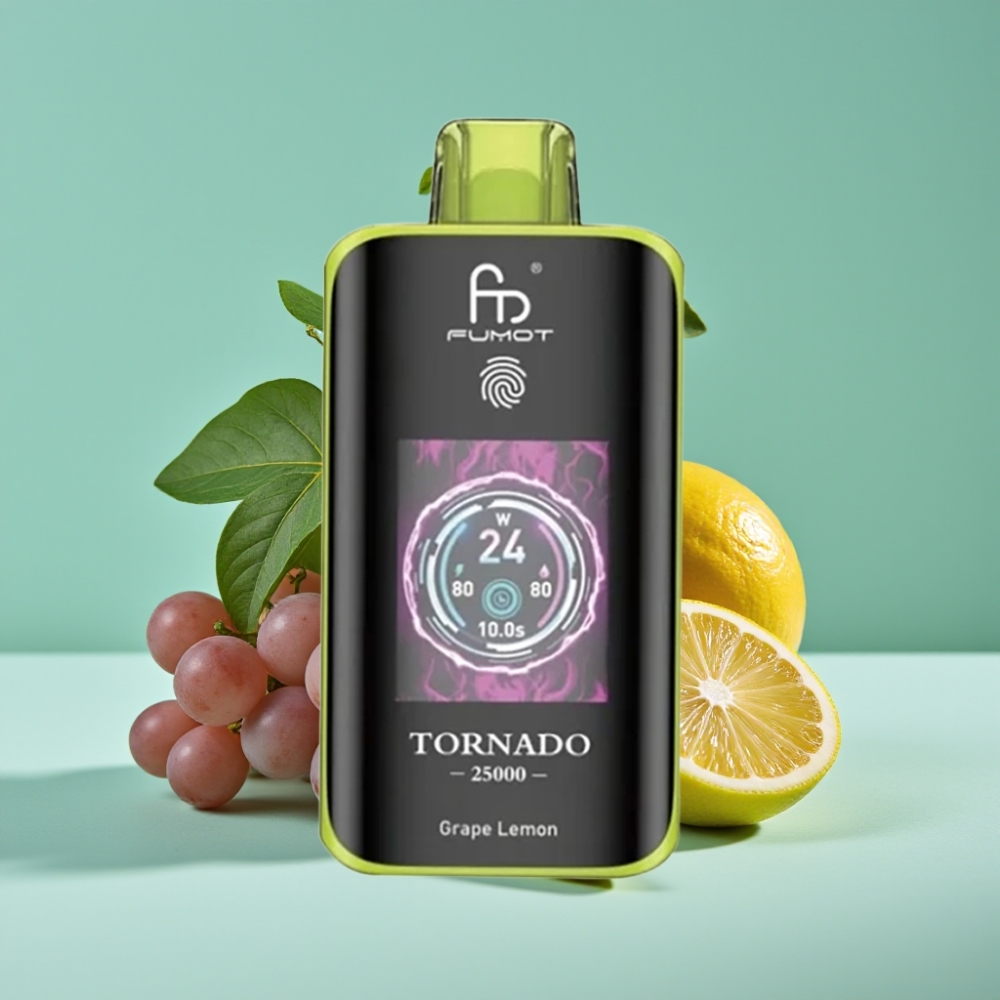 Fumot Tornado 25000 Puff HD Ekran 700mAh Şarjlı Üzüm Limon