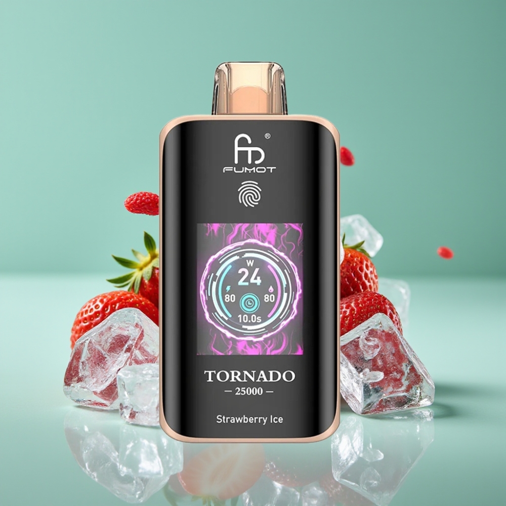 Fumot Tornado 25000 Puffs HD Ekran 700mAh Şarjlı Çilek Buz