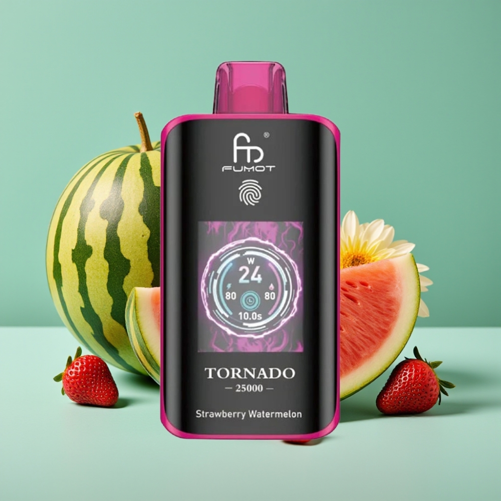 Fumot Tornado 25000 Puffs HD Ekran 700mAh Şarjlı Çilek Karpuz Aromalı