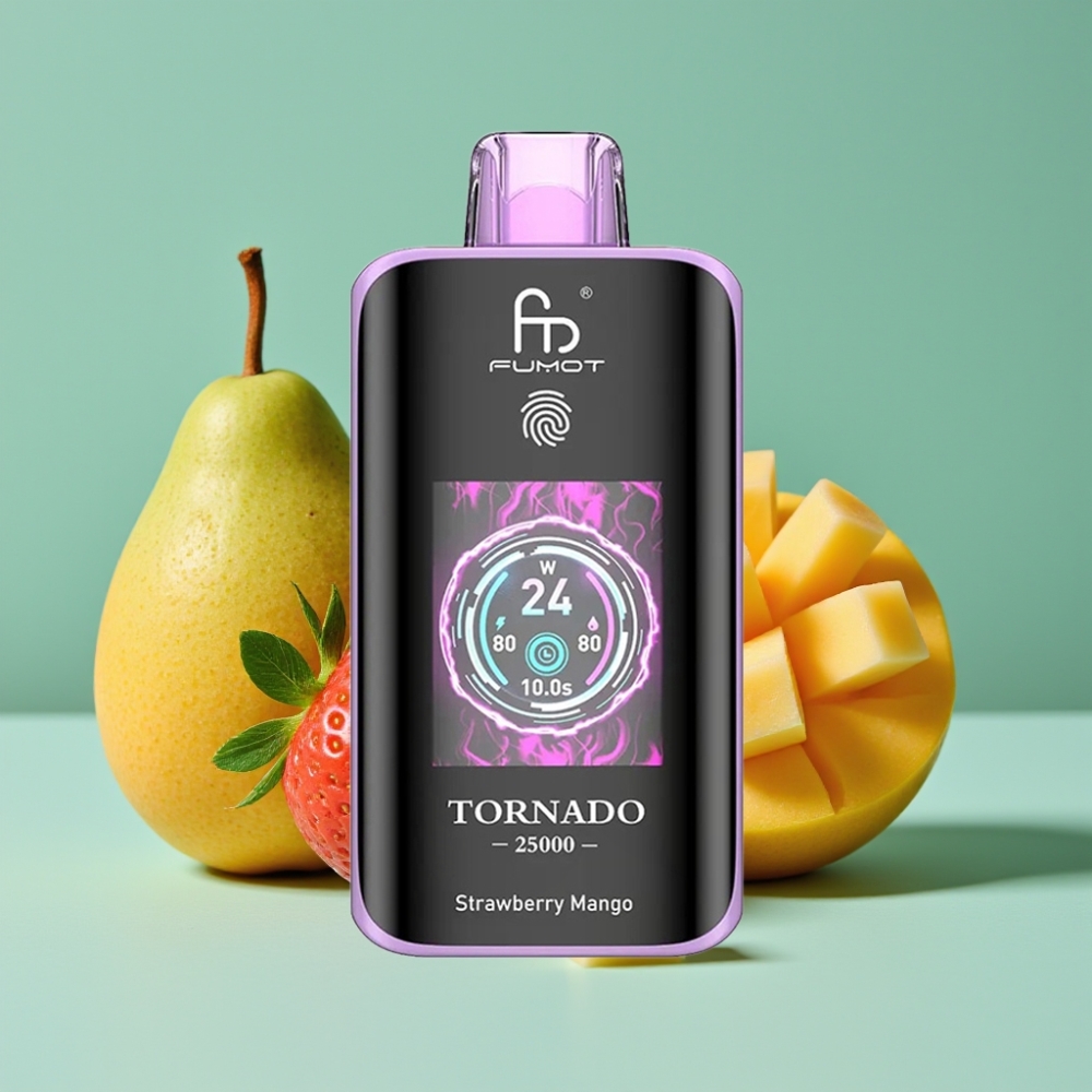 Fumot Tornado 25000 Puffs HD Ekran 700mAh Şarjlı Çilek Mango