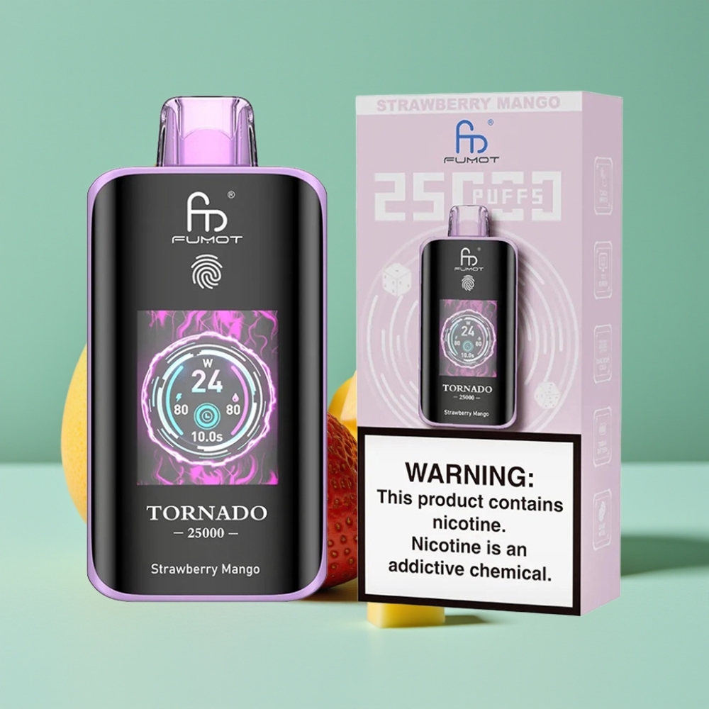 Fumot Tornado 25000 Puffs HD Ekran 700mAh Şarjlı Çilek Mango