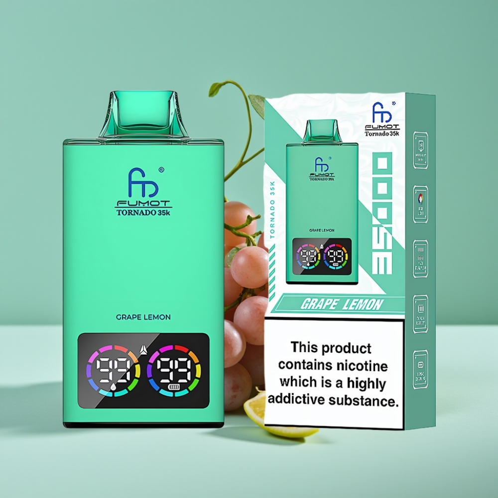 Fumot Tornado 35K USB-C Dual Mesh 35000 Puff Üzüm Limon vape Türkiye toptan