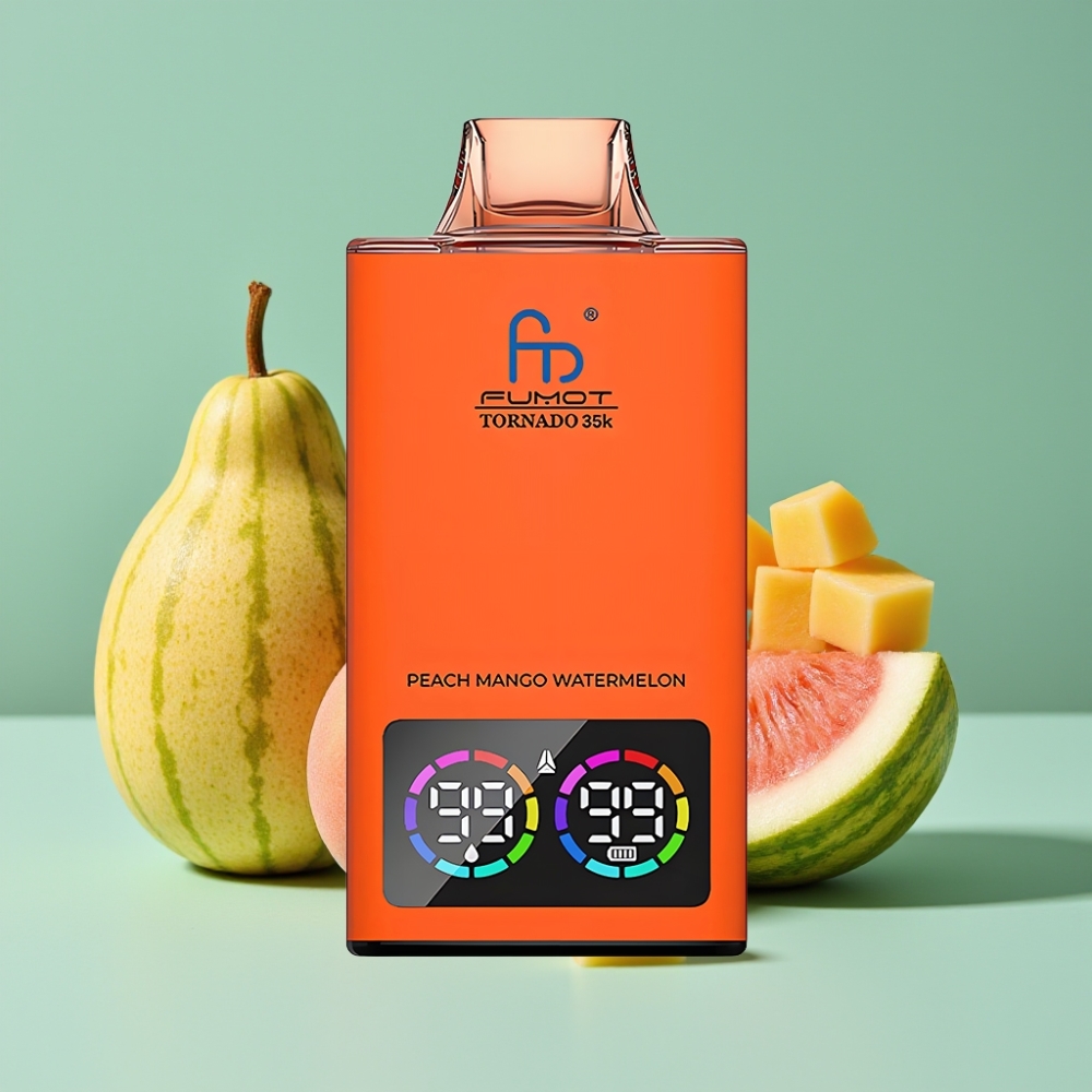 Fumot Tornado 35K Şeftali Mango Karpuz Dual Mesh Coil RGB Işık 15ml