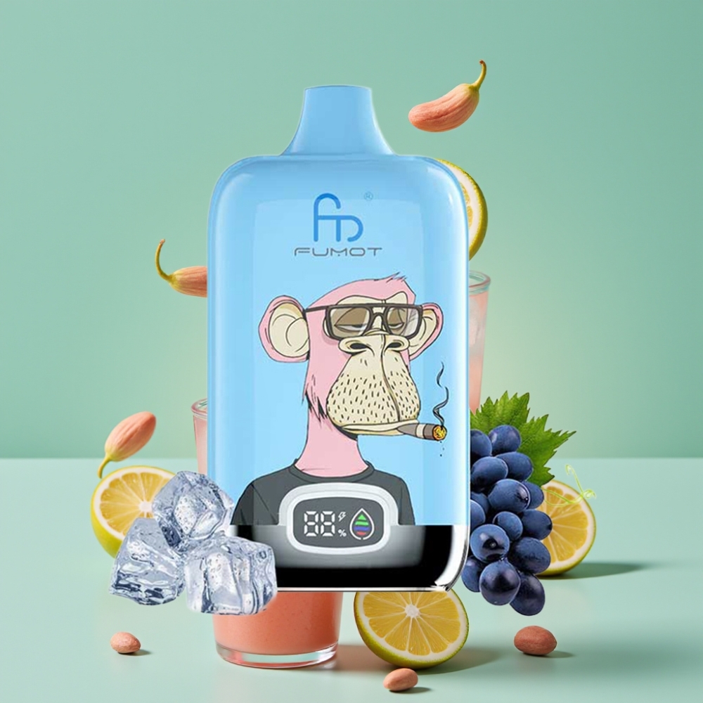 Fumot Tornado Digital Box 12000 Puff 20ml E-Sıvı Pembe Limonata Mesh Coil Type-C