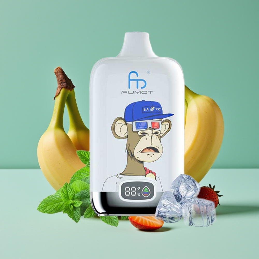 Fumot Tornado Digital Box 12000 Puff Çilek Muz Aromalı 20ml Mesh Coil Type-C
