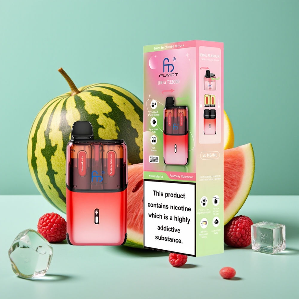 Fumot Ultra T32000 32000 Puf Tip-C Hızlı Şarj Karpuz Buzu - Ahududu Karpuz
