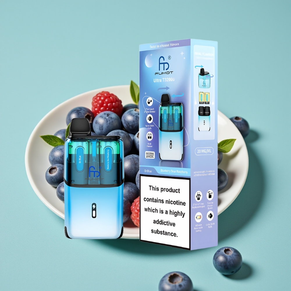 Fumot Ultra T32000 32000 Puff 800mAh Tip-C Hızlı Şarj Mavi - Yaban Mersini Ekşi Ahududu
