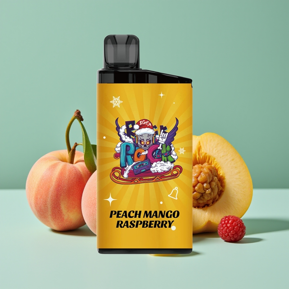 IGET Bar 3500 Puffs Şeftali Mango Ahududu 1.2 Ohm Mesh Coil 1400 mAh