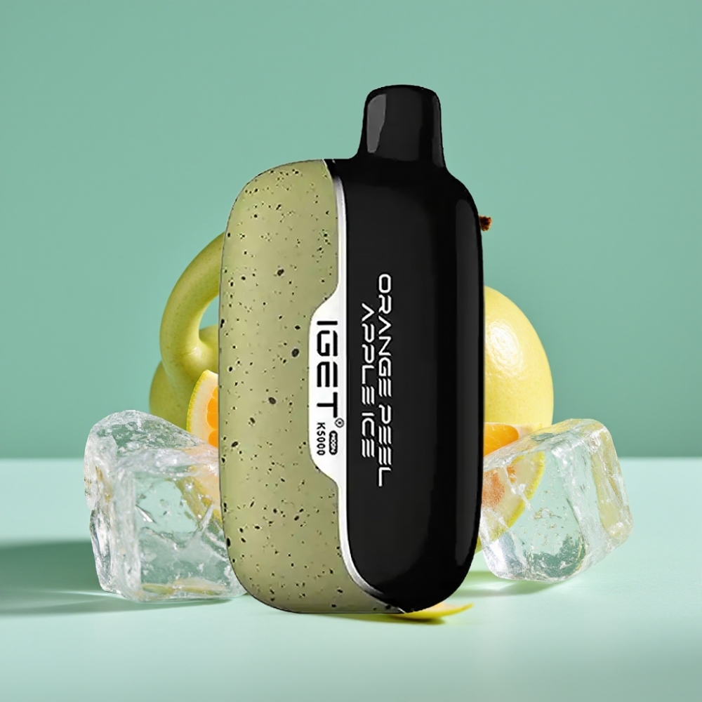 IGET Moon K5000 Puffs Portakal Kabuğu Elma Buz Disposable Vape PC Mesh 1.35 Ohm