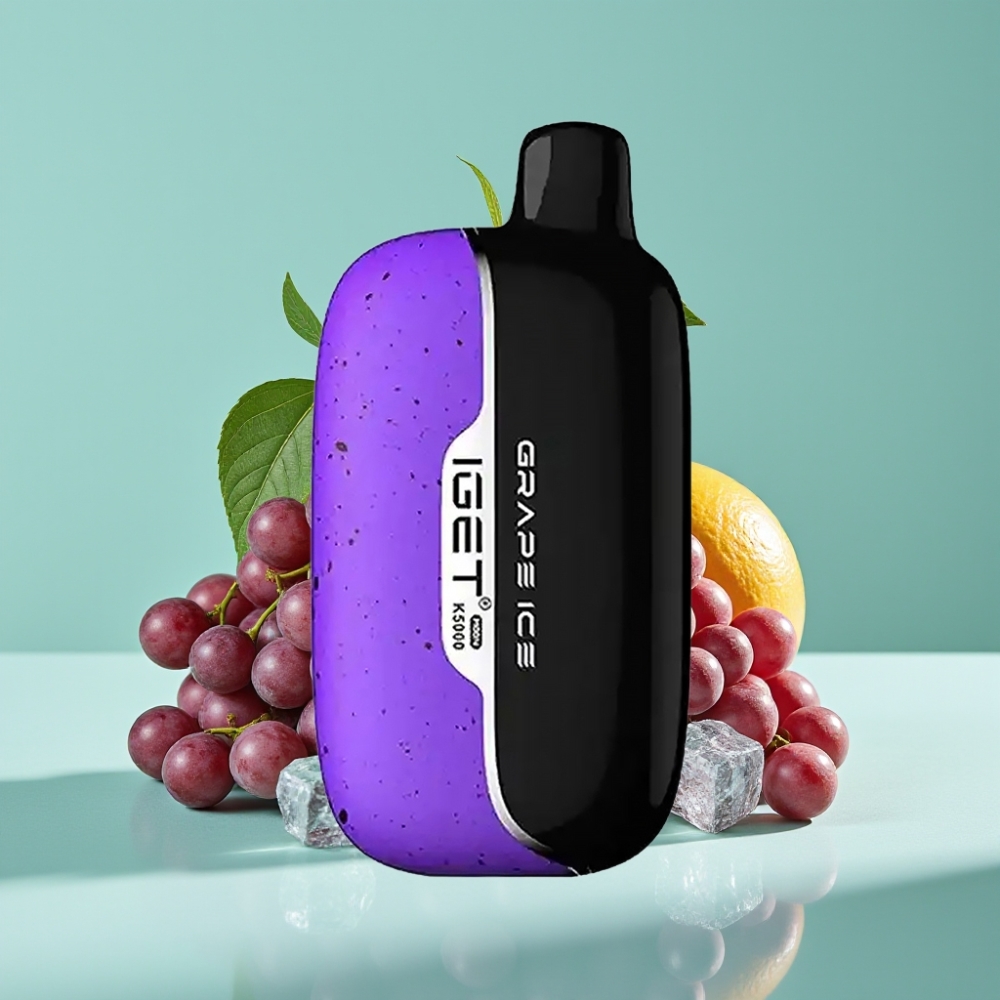 IGET Moon K5000 Puffs Üzüm Buz Aromalı Disposable Vape 81.5g PC Mesh Coil 1.35 Ohm