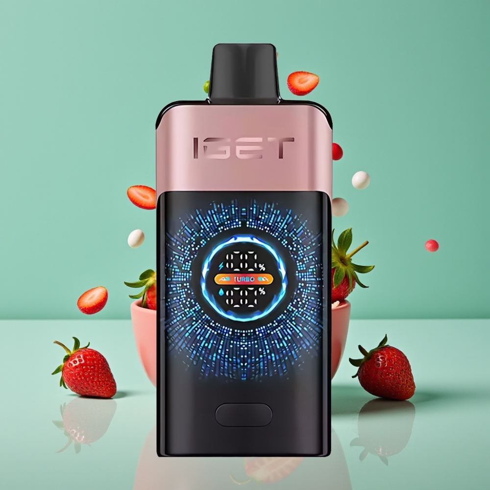 IGET ONE 12000 Puff Disposable Vape Çilek Aromalı 2700mAh Büyük Renkli Ekran