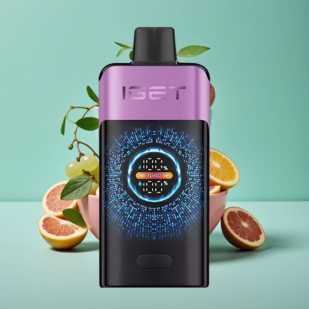 IGET ONE 12000 Puff Disposable Vape Üzüm Aromalı 2700 mAh Büyük Renkli Ekran