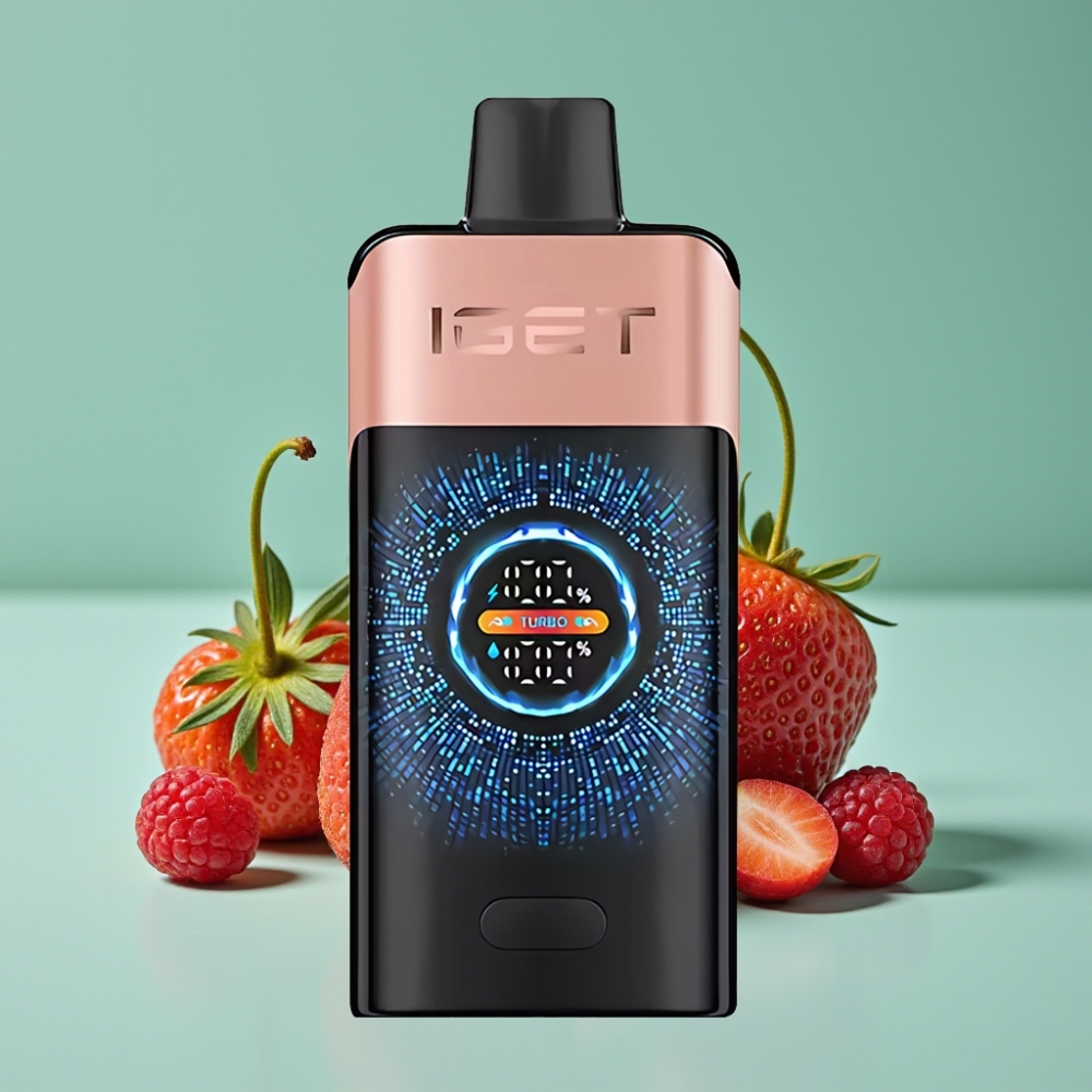 IGET ONE 12000 Puffs Disposable Vape Çilek Ahududu 2700mAh Dual Mesh Coil