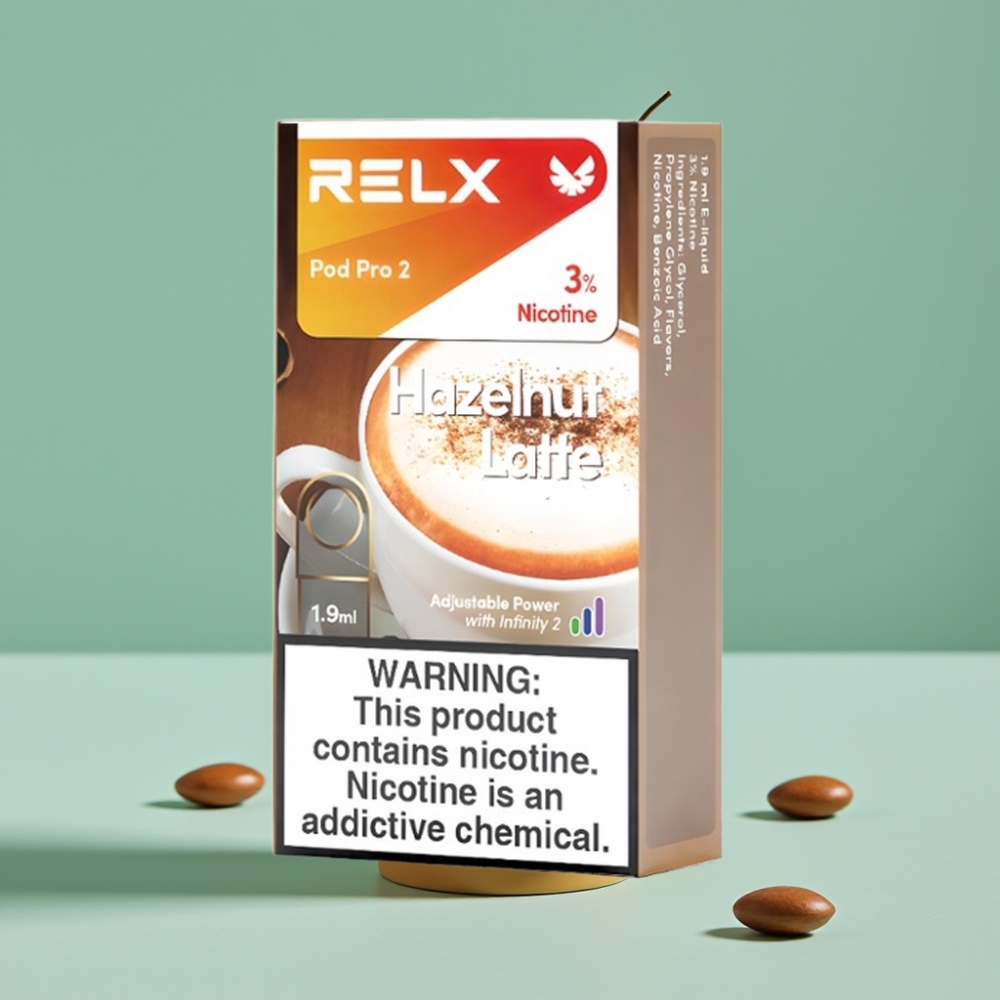 RELX Pod Pro 2 600 Puff 1.9ml 3% Nikotin Fındıklı Latte vape Türkiye toptan