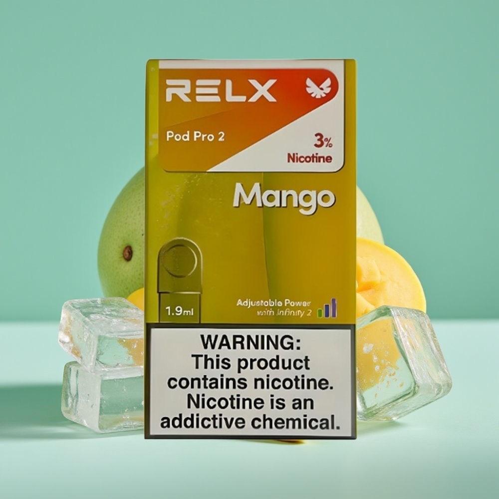 RELX Pod Pro 2 600 Puff 3% Nikotin 1.9ml Mango Buzu vape Türkiye toptan