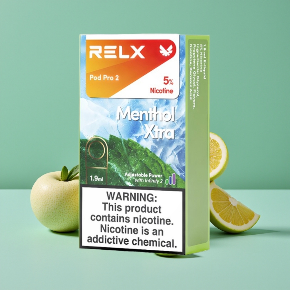 RELX Pod Pro 2 600 Puff 5% Nikotin 1.9ml 3 Voltaj Ayarı Mentol Xtra