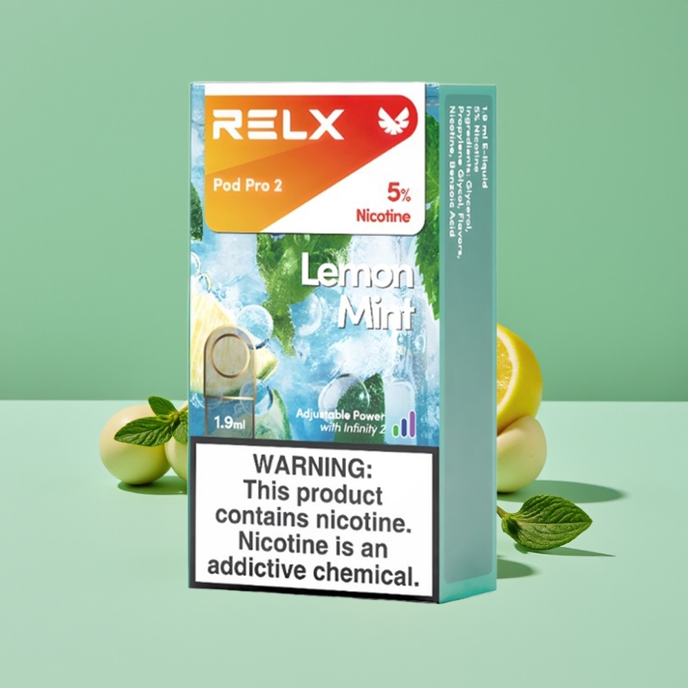 RELX Pod Pro 2 600 Puff 5% Nikotin 1.9ml Limon Nane vape Türkiye toptan