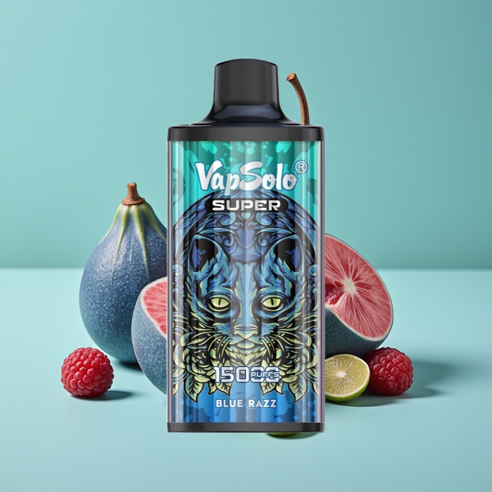Vapsolo Super 15000 Puffs 40ml Mavi Ahududu 850mAh Type-C