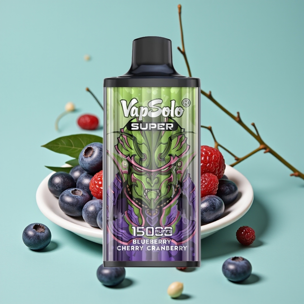Vapsolo Super 15000 Puffs 40ml Yaban Mersini Kiraz Turna Yemişli Type-C
