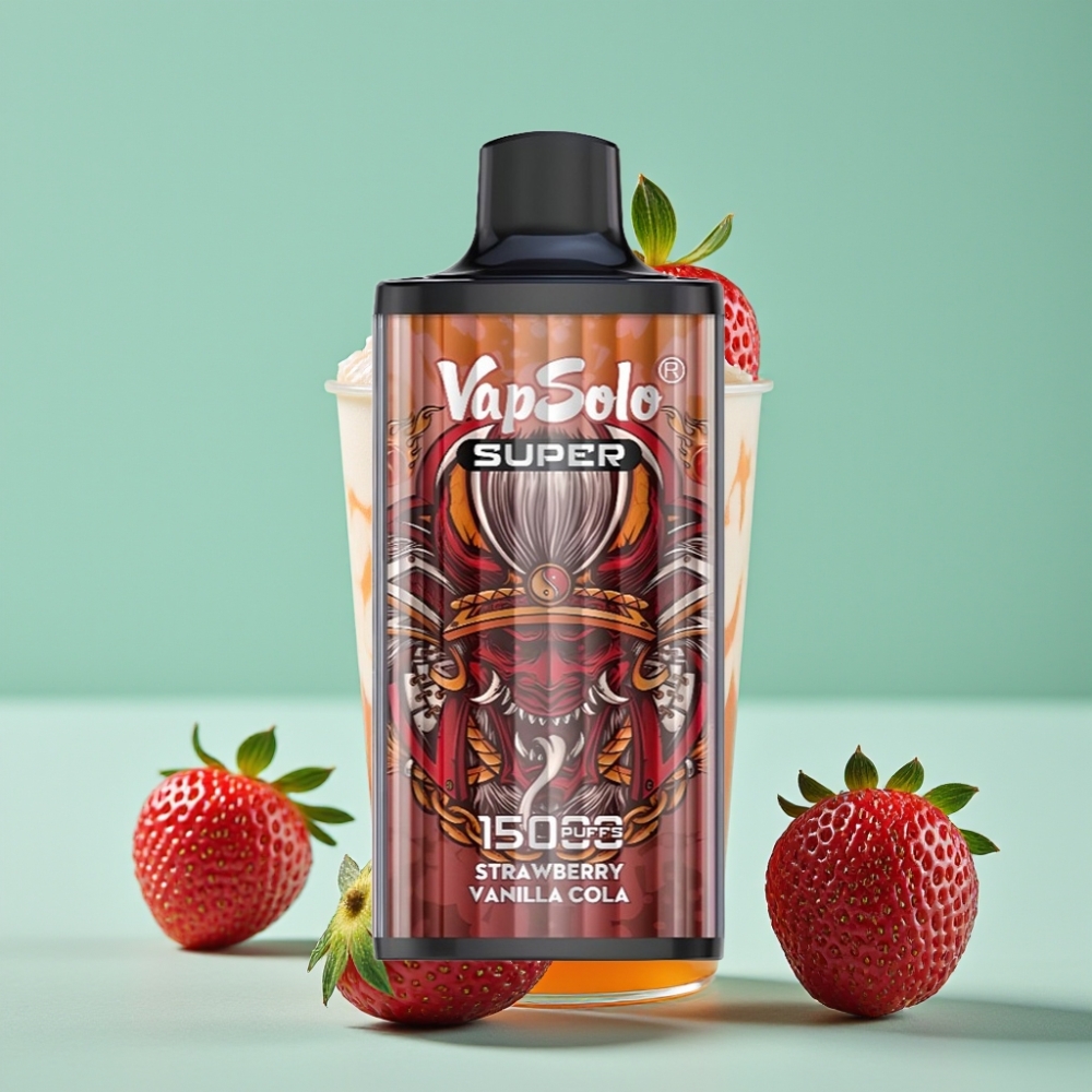 Vapsolo Super 15000 Puffs Çilek Vanilya Kola Aromalı 40ml 850mAh Type-C
