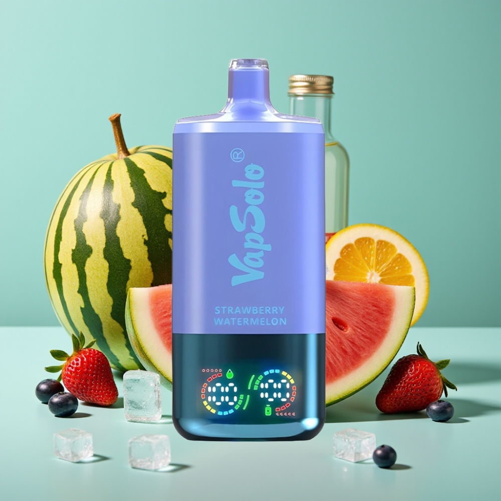 VapSolo Triple 30000 Puff Çilek Karpuz & Yaban Mersini Buz 40ml Tip-C Şarj