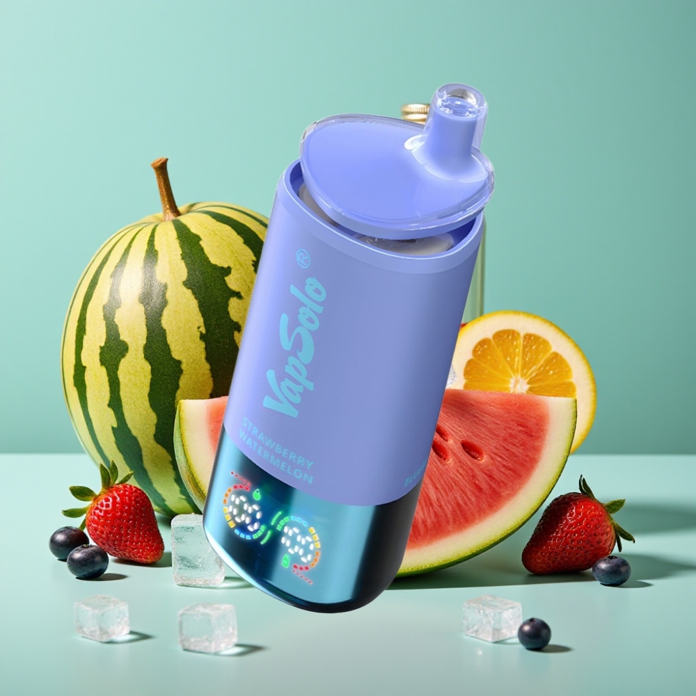 VapSolo Triple 30000 Puff Çilek Karpuz & Yaban Mersini Buz 40ml Tip-C Şarj