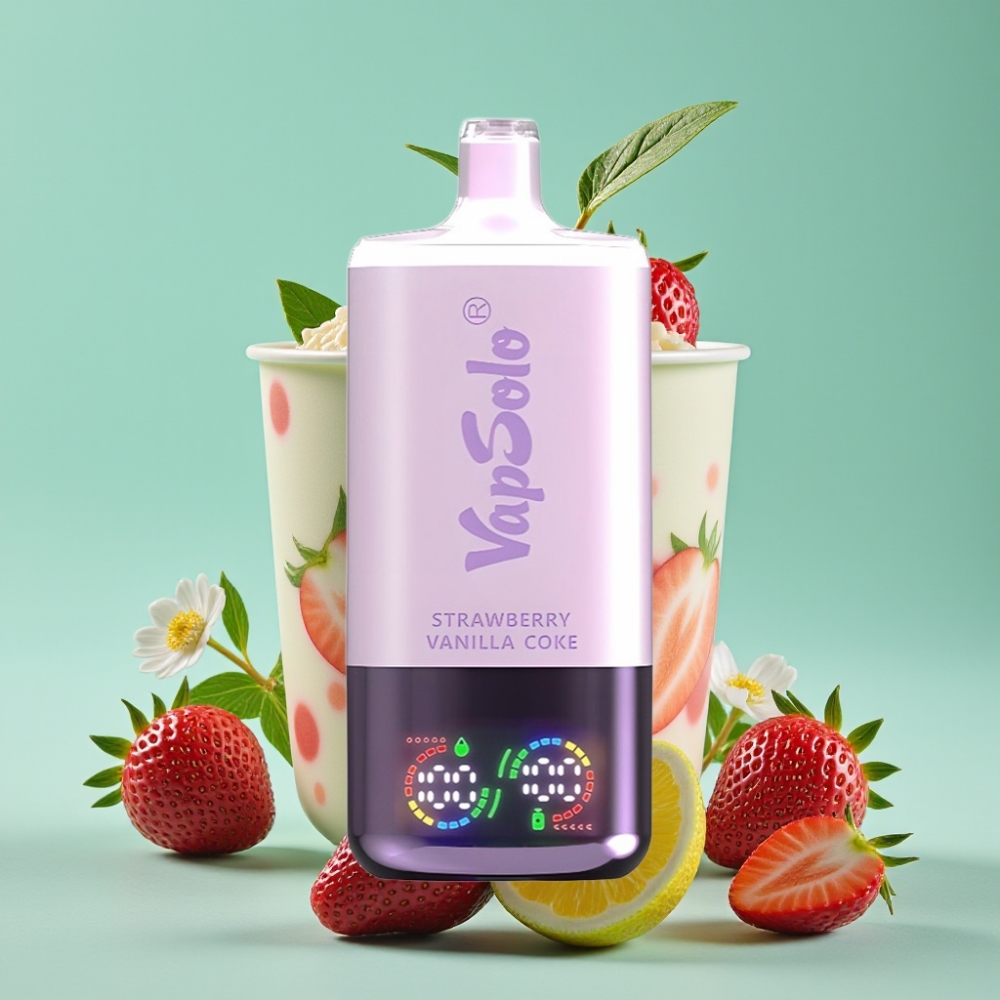 VapSolo Triple 30000 Puff Çilek Vanilya Kolalı 40ml 3 Tank Type-C