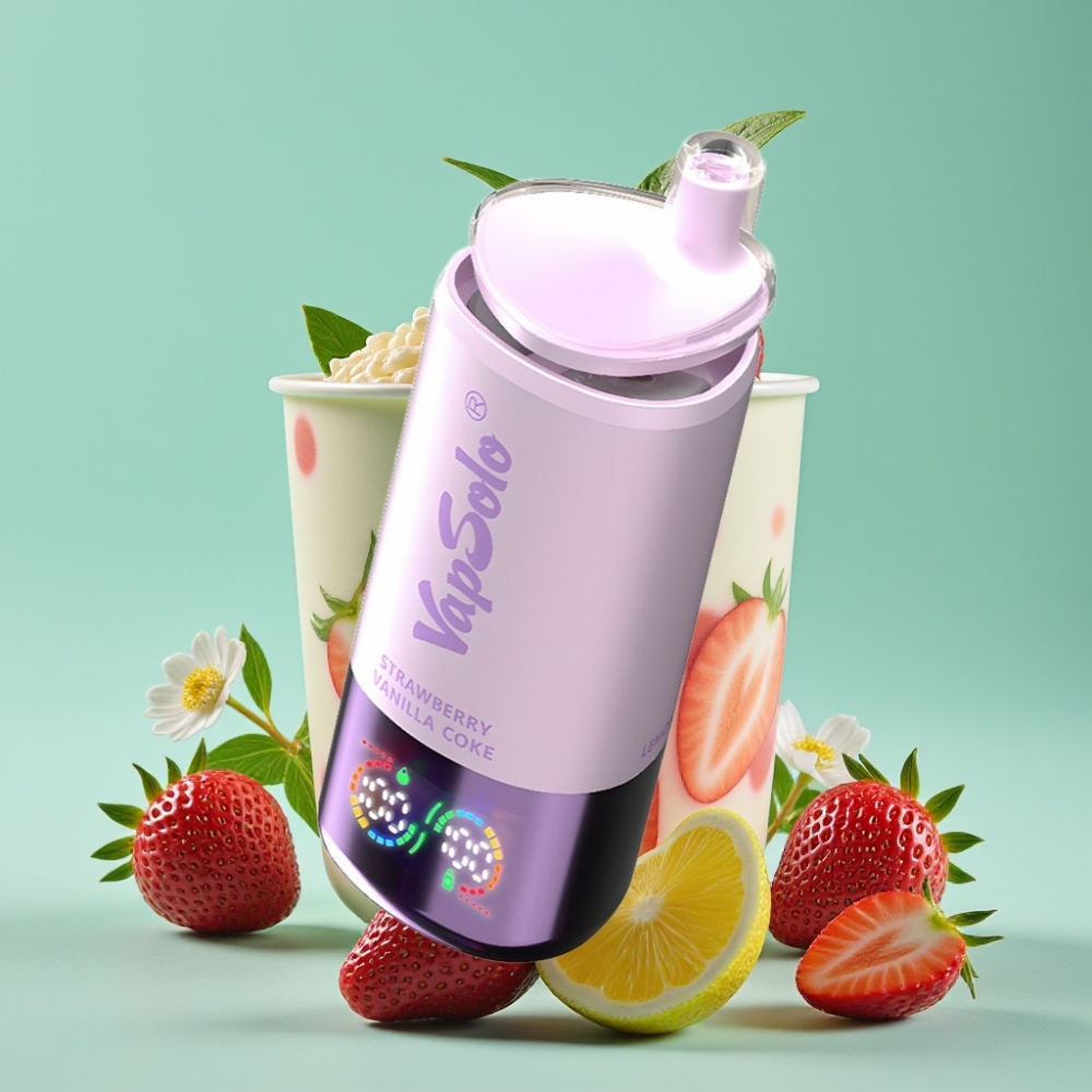 VapSolo Triple 30000 Puff Çilek Vanilya Kolalı 40ml 3 Tank Type-C