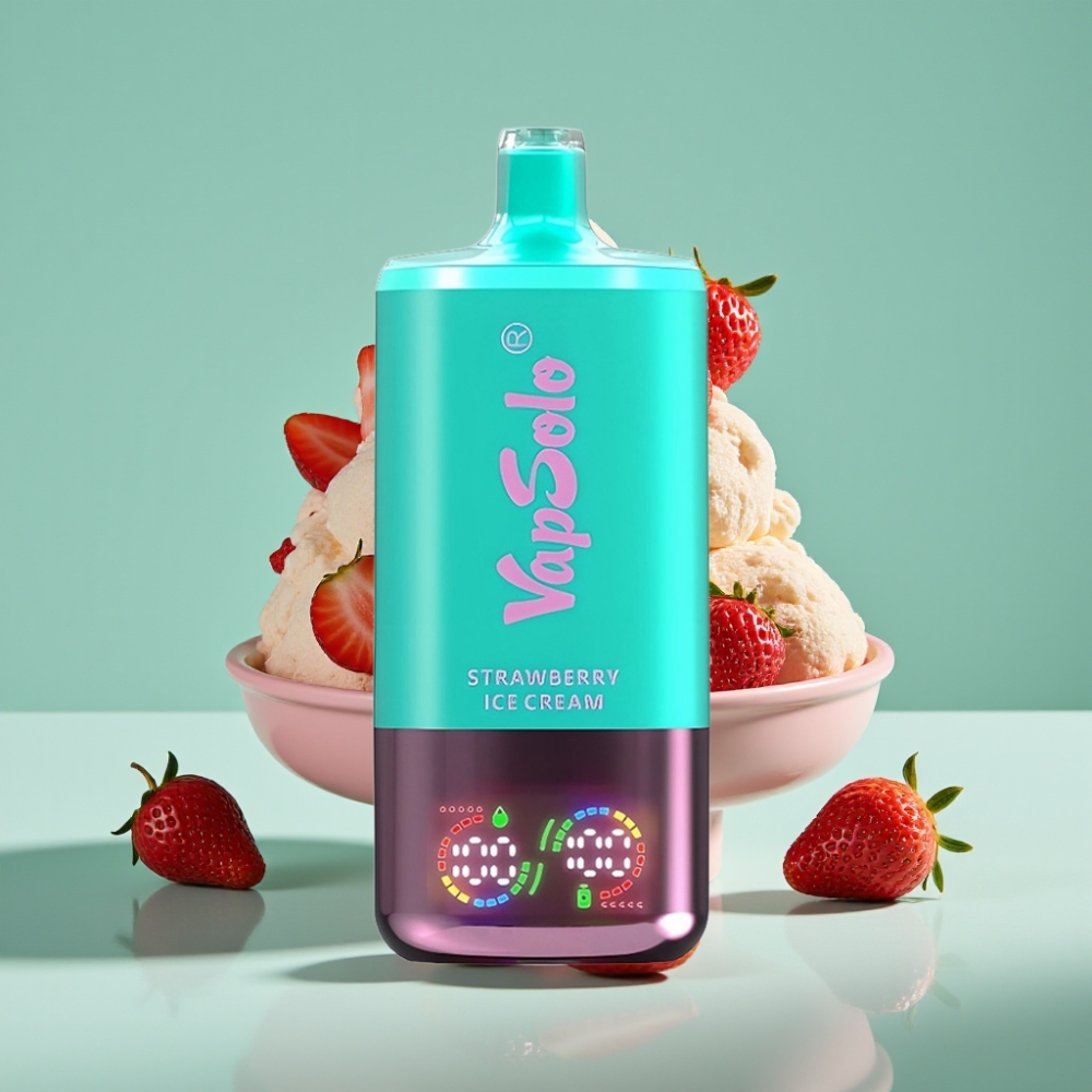 VapSolo Triple 30000 Puff Çilekli Dondurma Aromalı 40ml Type-C Şarj