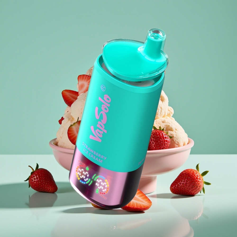 VapSolo Triple 30000 Puff Çilekli Dondurma Aromalı 40ml Type-C Şarj